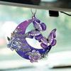 Purple Butterfly Car Rearview Mirror Hanging Accessories, Souvenir Christmas Ornament Gifts, Butterfly Pendant for Car - DD