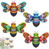 1/4x Metal Bee Garden Ornaments Iron Bee Art Sculpture Hanging Wall Decoration