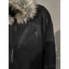 Autumn Winter Y2k Women Aesthetic Harajuku Faux Fur Collar Hoodies Clothes Graphic Hip Hop Punk Gothic Zip Up Hoodies