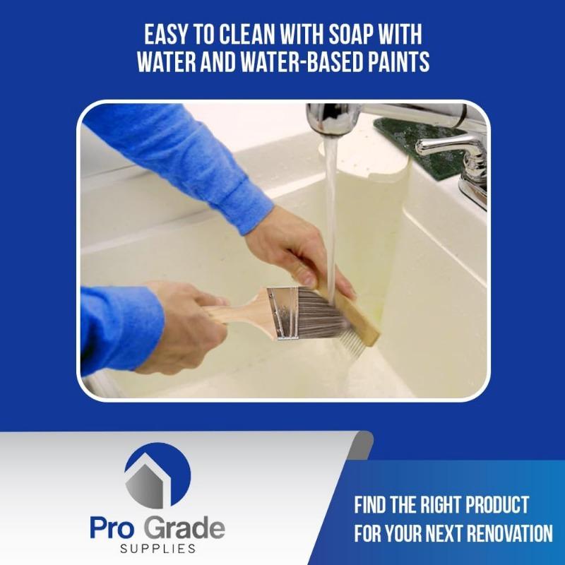 5PCS Pro Grade, Paint Brushes, 5-Piece, Paint Brush Set: Flat & Angle Brushes for Latex and Oil Paints, Stains, Interior & Exterior Home Improvement