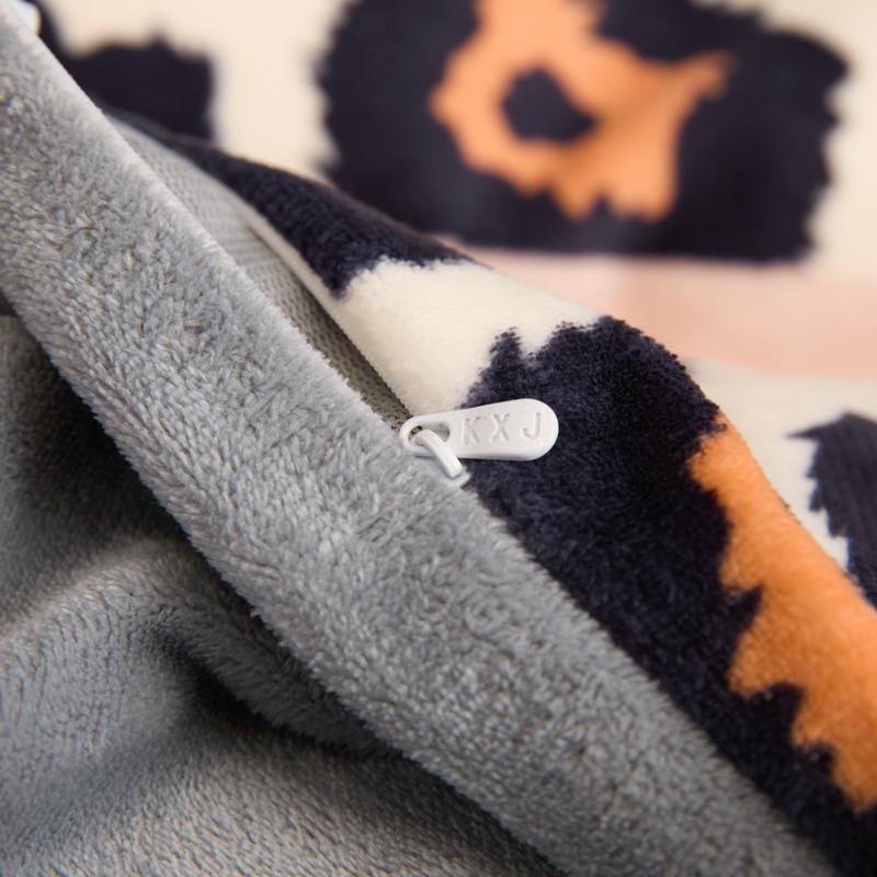 Fashion Leopard Milk Velvet Duvet Cover Girls Women Bedroom Queen King Comforter Cover Without Pillowcase Gray Quilt Covers 1Pc