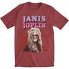 Men's Janis Joplin Rose Colored Glasses Slim Fit T-shirt  Heather Burgundy