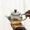 260ml Small Capacity High Borosilicate Glass Teapot With Filter Hole Brewing Herbal Flower Green Tea Pot Kung Fu Tea Set