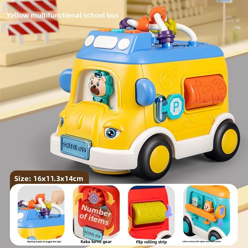 Многофункциональный Школьный Автобус Свет Звук Образовательная Игрушка Для Малышей Мальчиков И Девочек Yellow Bus