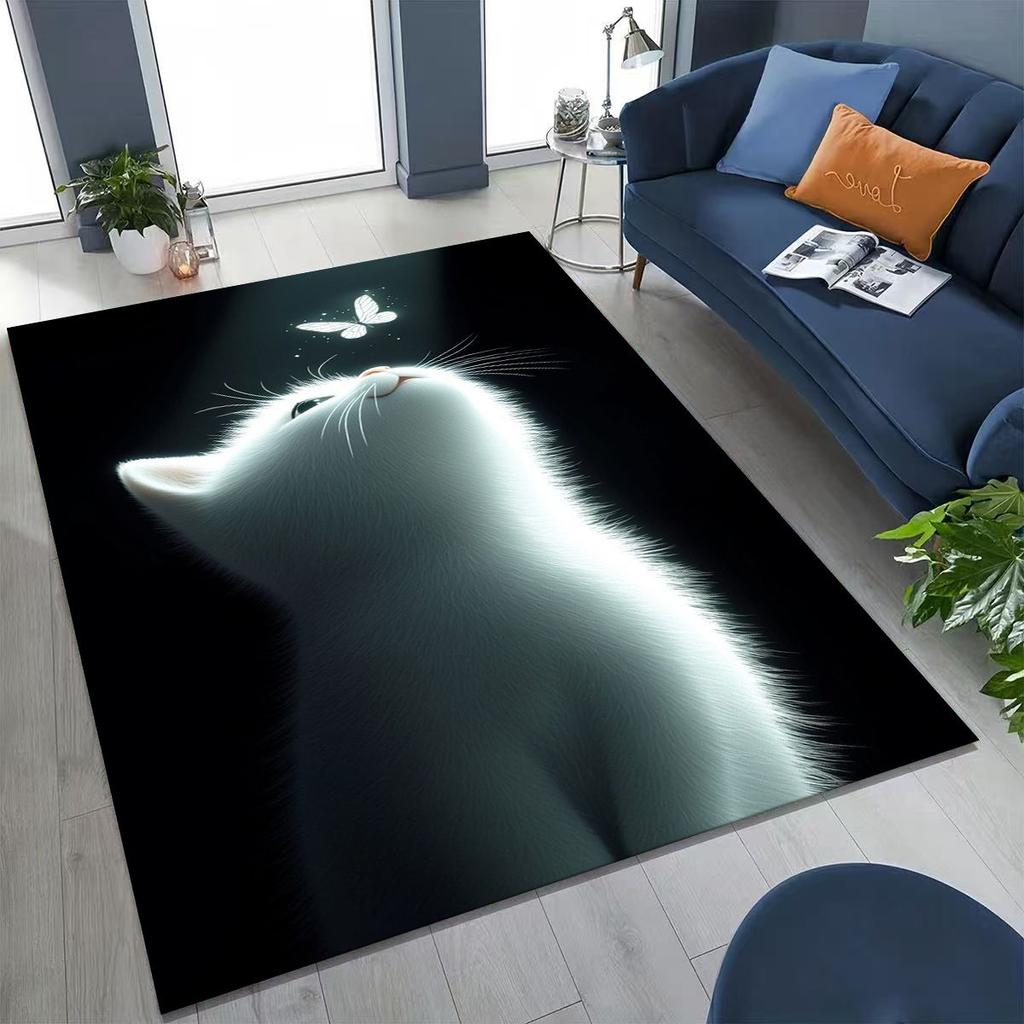 Neuer Niedlicher Katze Kätzchen Miau Cartoon Teppich für Schlafzimmer Wohnzimmer Sofa Zuhause Fußmatte Dekor, Große Kinder Spiel Anti-Rutsch Bodenmatte