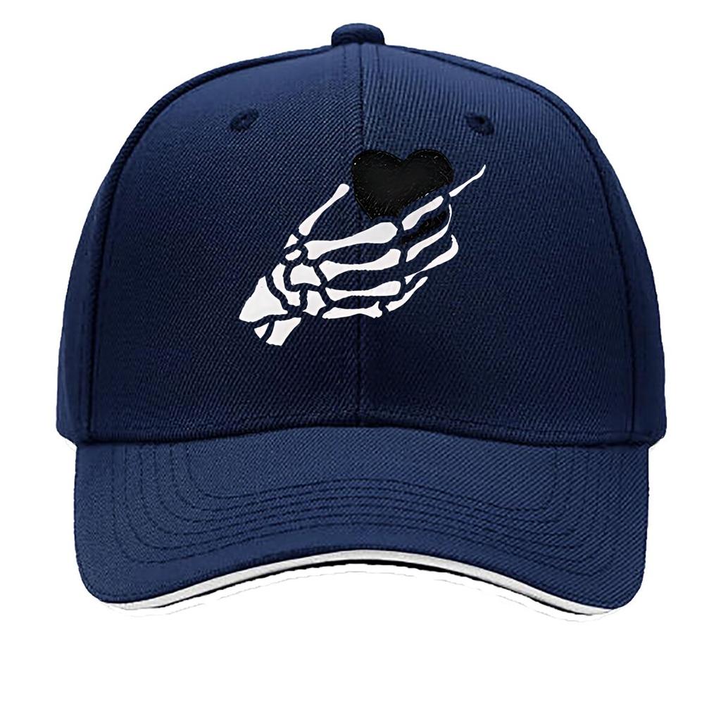Metal Skeleton Hand Heart Wall Decor Hip Hop Hat Fashion Outdoor Sports Sandwich Baseball Cap