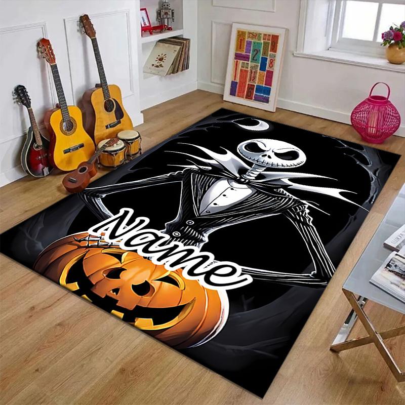 Custom Jack Mat Personalized Name, Polyester Washable Indoor Entryway Rug, Gift for Christmas, Easter, Thanksgiving Day