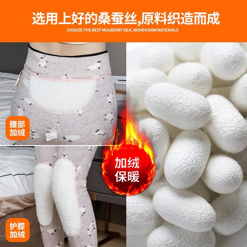 Silk Cotton Pants Women's Velvet Thickened Autumn and Winter Outer Wear Leggings High Waist Foot Stepping Large Size Extra Thick Thermal Pants