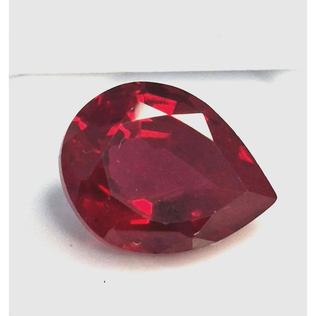 Stunning Natural Red Ruby Mozambique 8-10 Ct Pear Cut Certified Loose Gemstone