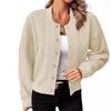 Damen S Langarm Unifarben Lässige Strickjacke Jacke