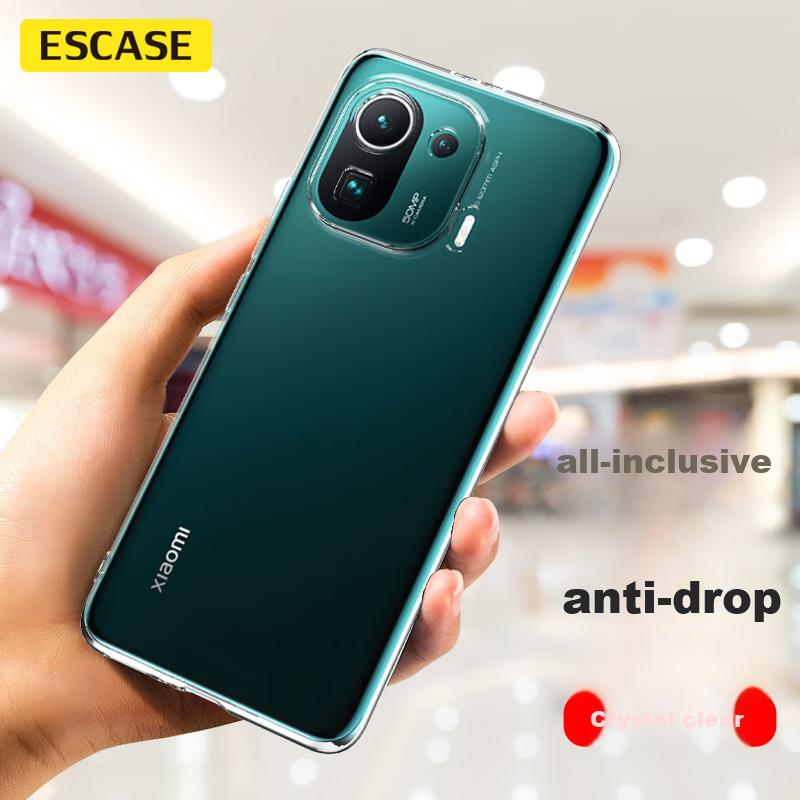 ESCASE Xiaomi 11 Pro Phone Case, Shockproof Full Coverage/soft Case Ultra-Thin Silicone (With Lanyard Hole), Protective Cover, Transparent