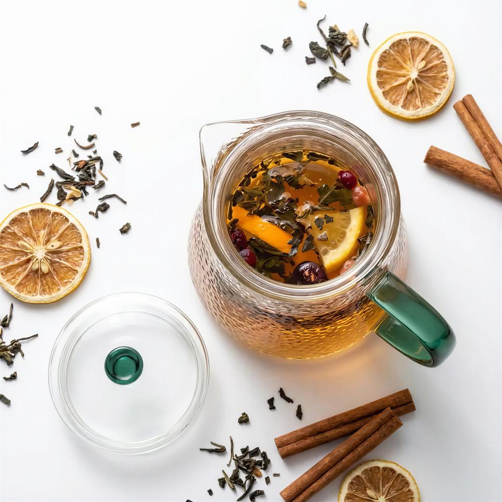 GLASS JUG TEA INFuser 1L TRANSPARENT BOROSILICATE GLASS