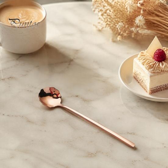 Reusable Kitchen Stirrers for Cafe 304 Stainless Steel Lace Dessert Spoon, Coffee Stirring Spoon Cutlery Kids, Metal Teaspoon Home Use Decorative