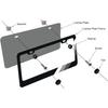 Tri-Color 3 Color Aluminum License Plate Frame Cover Holder Compatible With Toyota Vehicle Truck Trailer SUV. (White Gray-02)