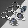 AAAML1 3D Metal/Leather Car Keychain Key Chain Ring Key Holder For Ford Focus 2 3 MK2 MK3 Fiesta Ranger Mondeo Ecosport Kuga Accessorie