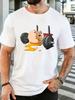 Unisex Short Sleeve T Shirt Cracked Egg Barbell Graphic Tee Funny Print Tops Summer Soft Cotton Casual Street Wear For Adult Male