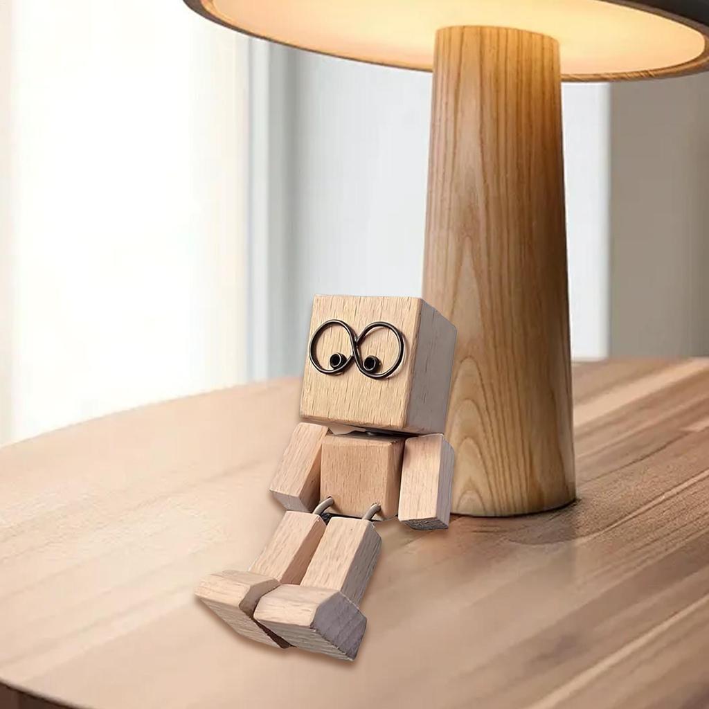 Wooden Figure Shaking Feet Shaking Feet Car Dashboard Ornament Car Ornaments Sculpture for SUV Truck Sedan RV Dormitory