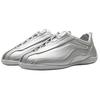 Li Ning Ling Long Racer Leather Sports Casual Shoes Inspired By Racing Technology Women Sneaker Silver AZGW156-5