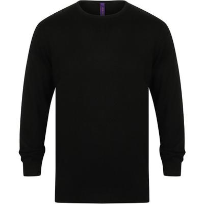 Mens Crew Neck 12 Gauge Fine Knit Jumper / Sweatshirt