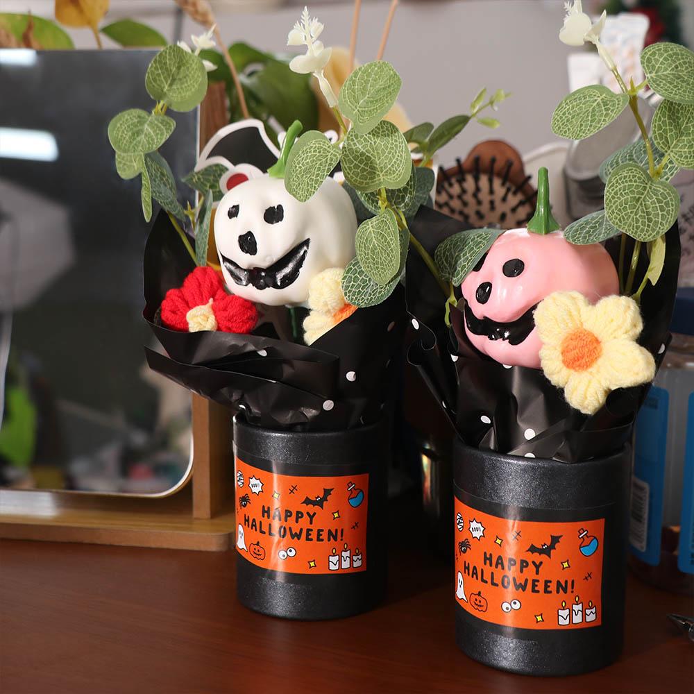 Resin Halloween Decoration Bat Ghost Desktop Ornament Handmade Pumpkin Bouquet Shop