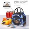 Space Cat Astronaut Lunch Box Insulated Lunch Bag Boys Cooler Tote Girls Shoulder Strap Reusable for School Picnic Travel Office