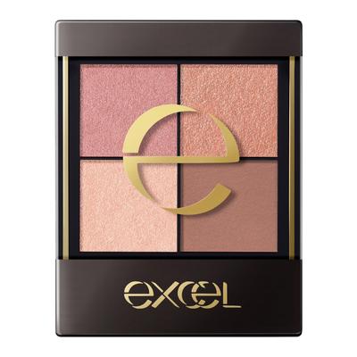 Excel Real Close Shadow CX08 Quartz Ring Eyeshadow 4 3 Textures Palette, Colors, (Gloss, Glitter, Matte)