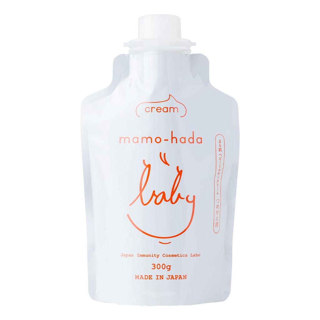 Mamohada Baby Milky Large Capacity Refill Moisturizing Body Cream for and Sensitive Baby Lotion Cream, 300g, Pouch, Additive-Free, Babies, Newborns,