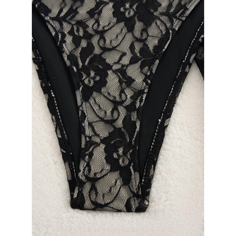 2025 Neuer Spitzen-Träger-Bikini Dreiteiliges Set Damen-Badeanzug Strand-Badeanzug