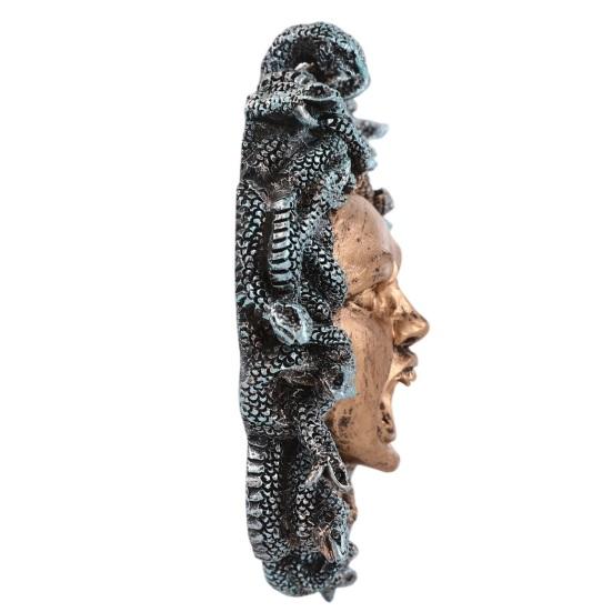 Vintage Greek Goddess Head Wall Plaque Retro Resin Mythological Figurine with Snake Hairs Spooky Wall Sculpture for Home Bedroom Decor