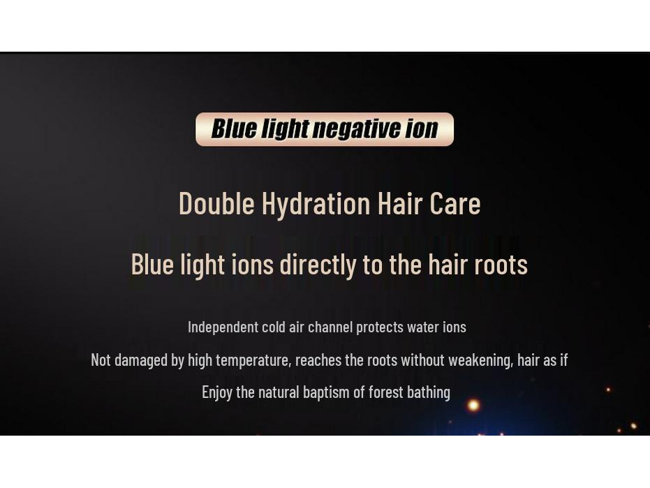 High-Power Electric Hair Dryer for Salon & Home - Fast Dry, Hot/Cold Wind, Blue Light Hair Care