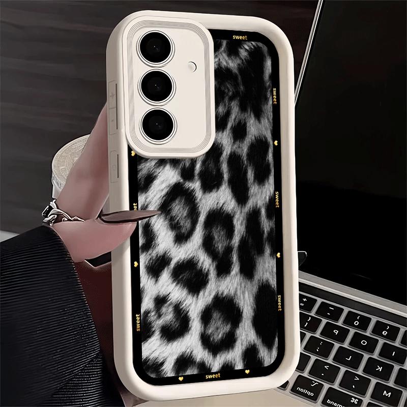 Phone Case for Samsung Galaxy A17 A16 A15 A14 A13 Fashion Sweet Leopard Print A56 A36 A26 A55 A35 A25 A54 A34 A24 A53 A33 A23 A0