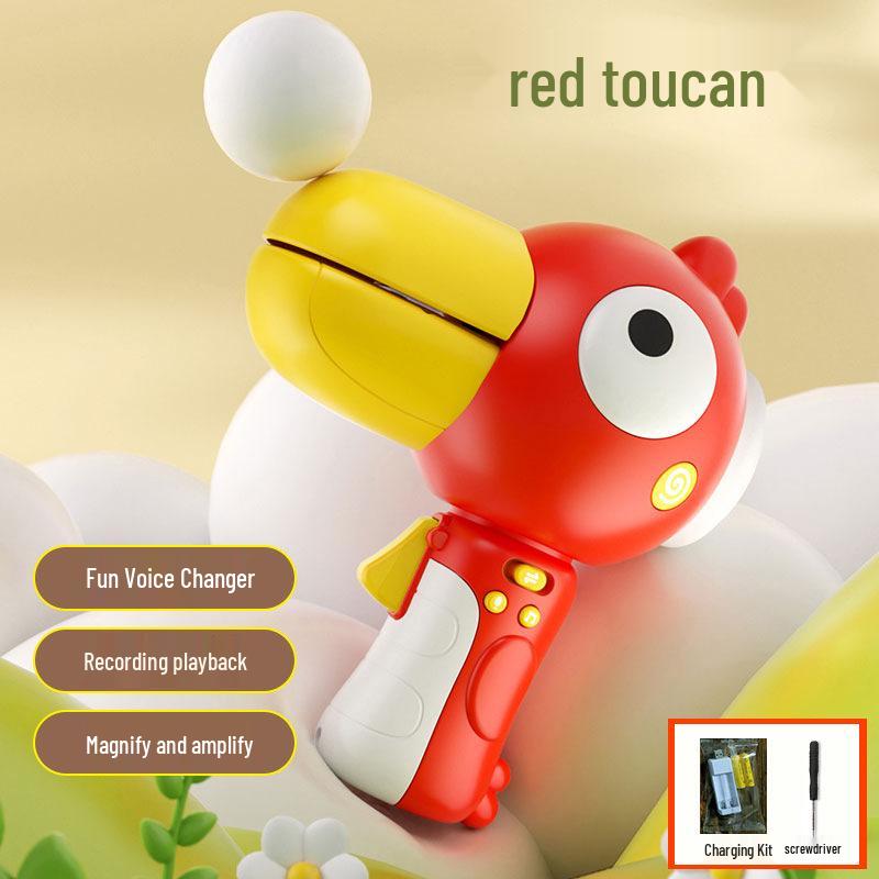 Cartoon Toucan Voice Changer: Children's Microphone & Amplifier Toy with Recording Feature