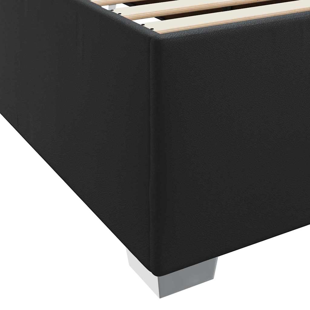 Bed Frame with Mattress Black 90 x 190 cm Fabric