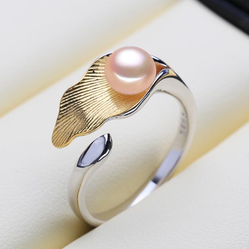 

LSOOYH Винтажное Кольцо Обещание Волна Изящные Регулируемые Кольца Из Натурального Пресноводного Жемчуга Женские Ювелирные Изделия Подарки На День Рождения Resizable розовый