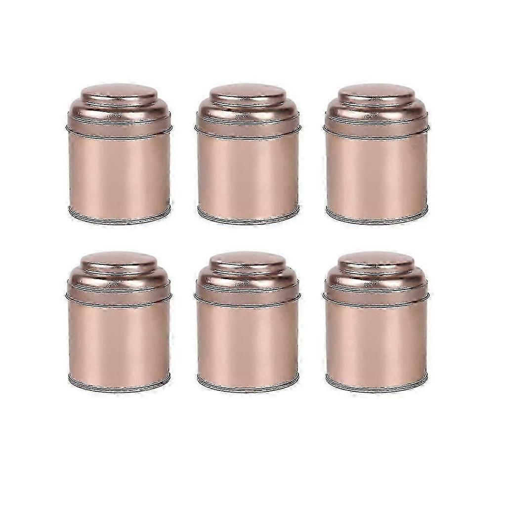 6 Stück Teedose mit versiegeltem Doppeldeckel, Mini-Blechdose und kleine runde Küchenbox weniger