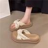 Guochao Feenwind Hausschuhe Mädchen 2025 Sommer neu Außenbekleidung mit Rock Sandalen Mode Strand dicker Boden Ein-Wort