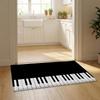 Music Note Piano Pattern Floor Mat Flannel Door Mat Non-Slip Bedroom Living Room Home Decor
