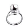 Sam Panda 925 Silver Simple Ring For Women Fine Jewelry Finger Adjustable Open Vintage Big Ball Ring For Party Birthday