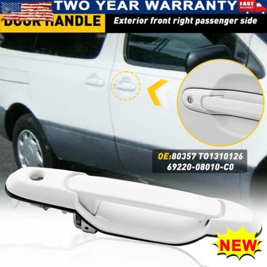 Door 1998-03 Fit Handle Sienna Van Toyota Front Outer Side Right White Passenger