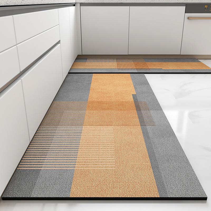 Carpet for Kitchen Pvc Mat Home Decoration Luxury Leather Floor Mats Waterproof Oil-proof Long Rug Non-slip Alfombra De Cocina