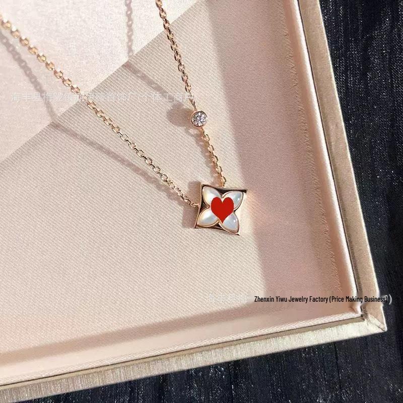 Európai és Amerikai Négylevelű Lóhere Gyémánt és Gyöngyház Karkötő