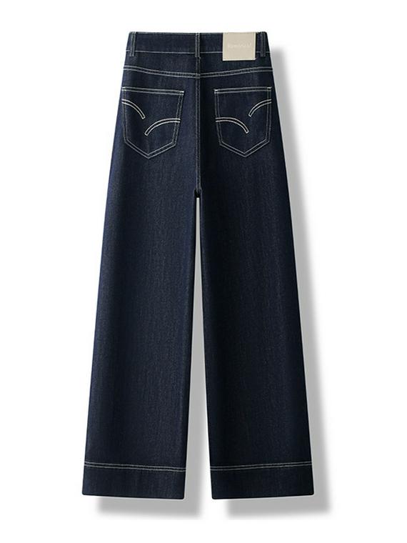 2025 Spring Women's Wide-Leg Denim Jeans - Loose Fit in Blue