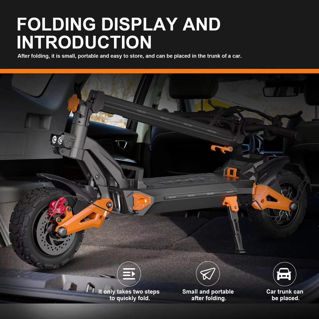 E-Scooter H9 6000W Doppelmotor 60V 30AH Batterie Offroad Elektroroller 11-Zoll-Reifen Doppelte hydraulische Stoßdämpfung EScooter