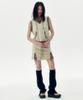 Leoninghai Washed Sweat Mini Skirt [Beige]