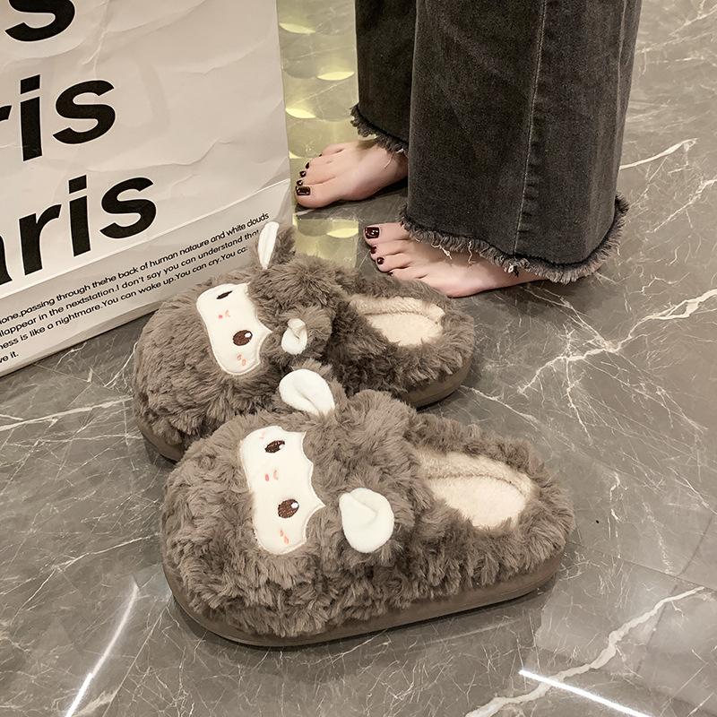Confinement Baumwollpantoffeln Damen niedlich Lamm Herbst und Winter neu Plüsch warm Zuhause Indoor dicksohlige Pantoffeln