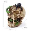 Handgefertigte Totenkopfstatue aus Kunstharz mit Schlangen- und Spinnenmotiv, Totenkopf-Skulptur, für Zuhause, Halloween-Party, Totenkopf-Dekor, Film-Horror-Requisite