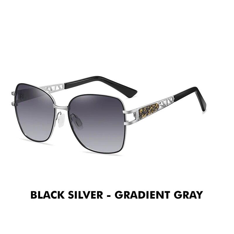 LIOUMO Elegant Polarized Sunglasses Women 2024 Brand Designer Fashion Glasses Women Diamond Eyewear Gradient Shades zonnebril