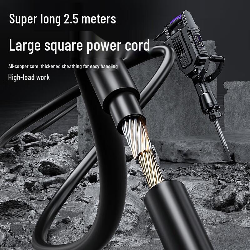 Heavy-Duty Electric Demolition Hammer with Chisel Set CN plug (adapter included)