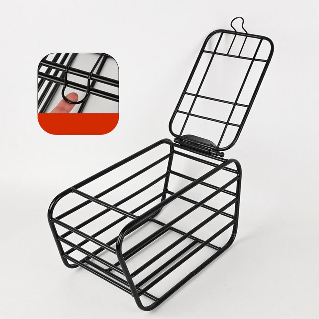 Bike Pet Carrier Cargo Basket Bicycle Pet Basket with Lockable Cover Mountain Bike Rear Seat Rack Bike Rear Organizer Basket