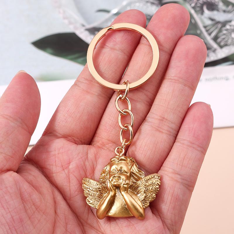 Creative Alloy Angel Keychain for Women Girl Cute Keychain Car Key Ring Holder Trinket Handbag Charms Jewelry Accessories